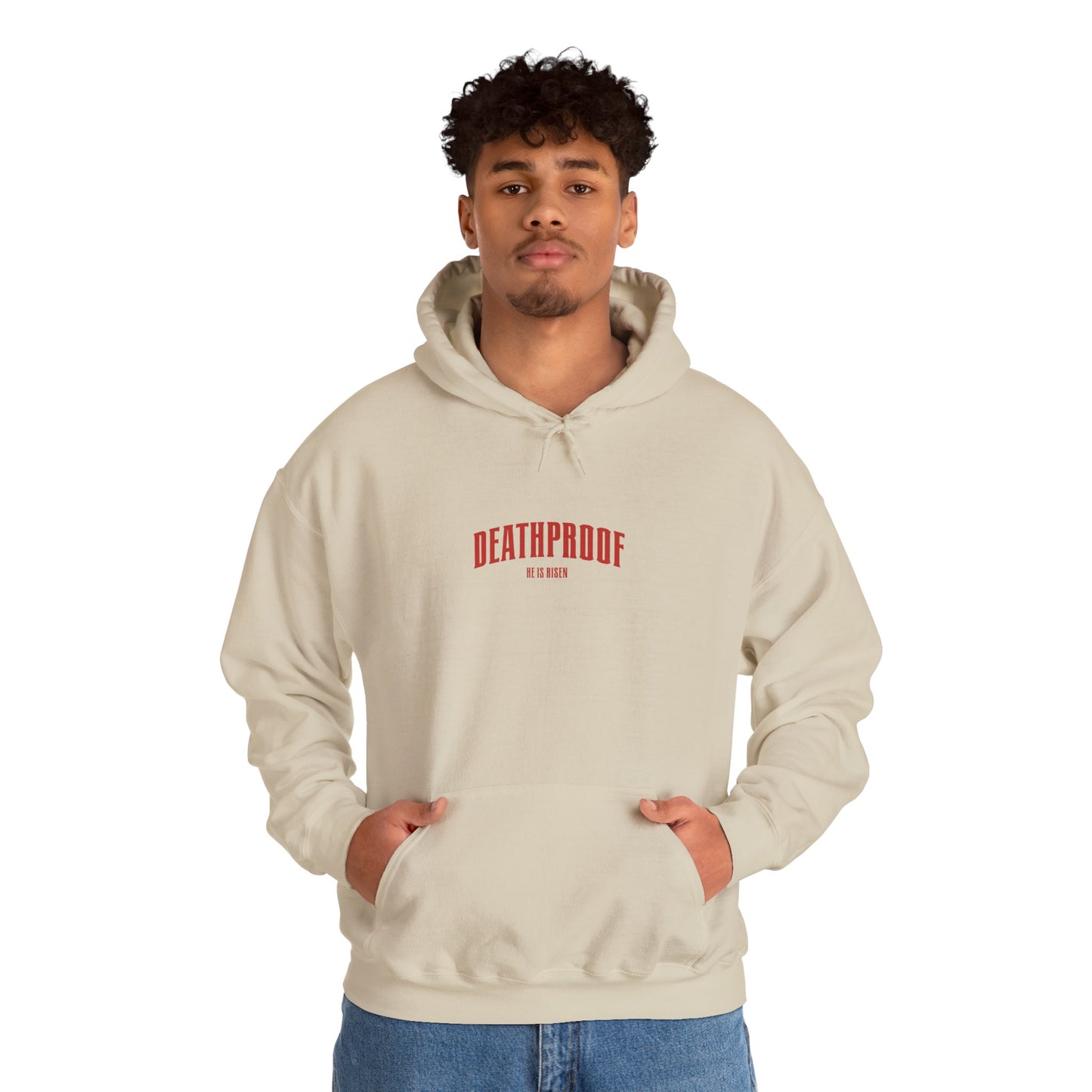 DEATHPROOF Hoodie Red Letter Edition – Cream